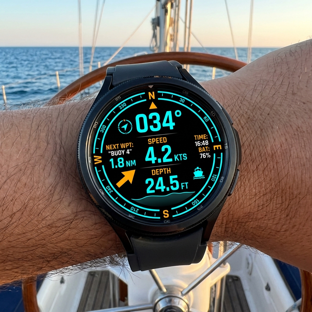 SpotLocker Wear OS Smartwatch Helm Interface Mockup